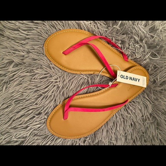 Bright Pink Faux Suede Flip Flops - Picture 2 of 3